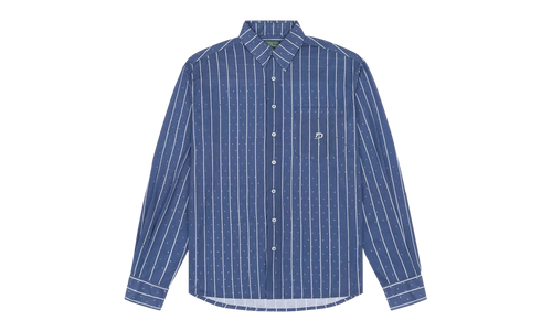 Coach Oxford Mesh Button Up Shirt "Blue" DT597