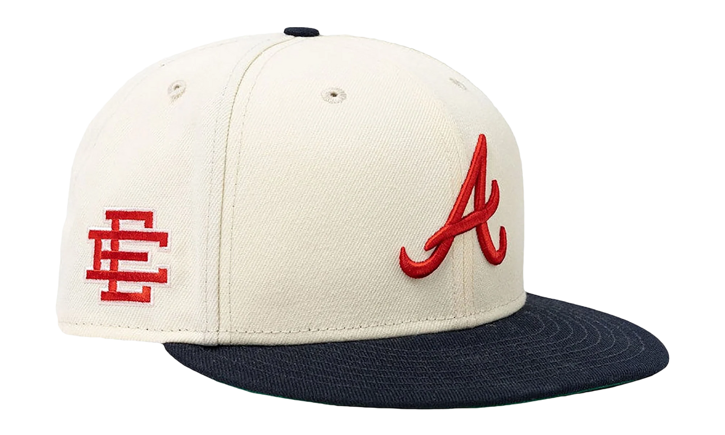 59FIFTY MLB ATLANTA BRAVES FITTED HAT "ERIC EMANUEL - Cream/ Navy" EE429