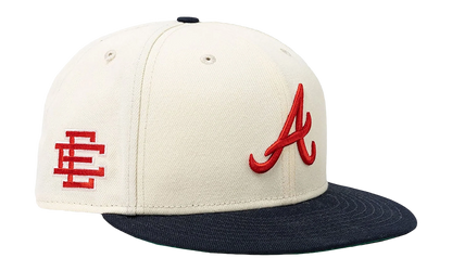 59FIFTY MLB ATLANTA BRAVES FITTED HAT "ERIC EMANUEL - Cream/ Navy" EE429