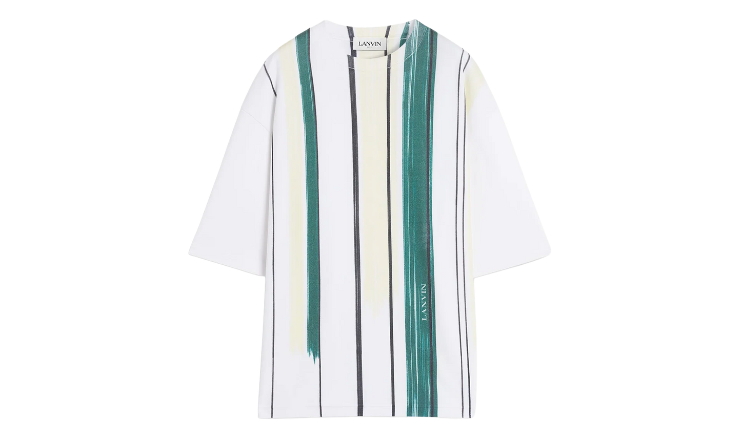 Striped PRINTED OVERSIZED T-SHIRT "White" RM TS0026 J103 P24 01