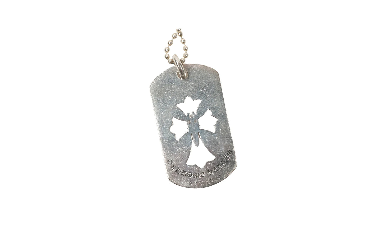Dagger Dog Tag Pendant & Ball Chain "Silver" CHRM0664