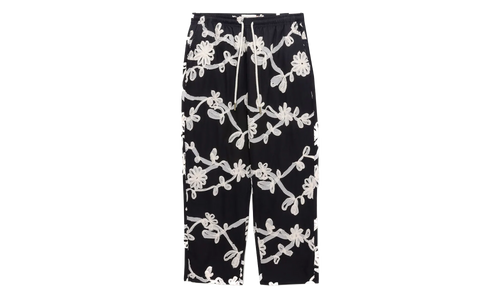 Floral Ribbon Ankle Pants "Black" HTG260126 BLK