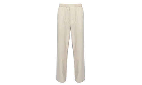 Elasticated-Waist Corduroy Trousers "White" MON05