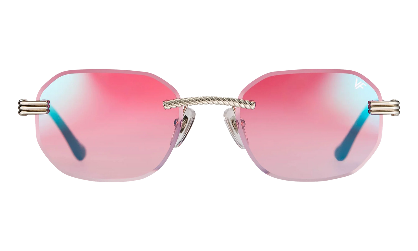 Hustler Rimless Drill Mount 24KT "White Gold / Candy Pink Multiflash" DMHU2 0055 45D2
