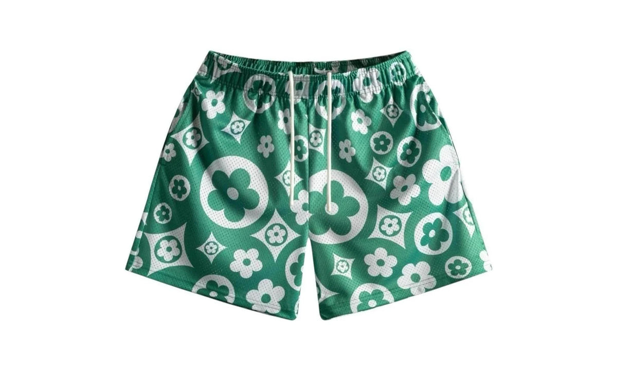 Flower Shorts "Green / White" BS65