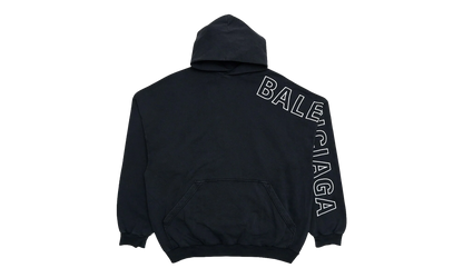 Embroidered Outline Logo Hooded Sweatshirt "Washed Black White" 739024 TOVV2 9034