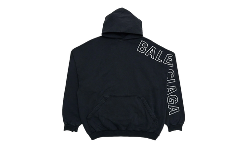 Embroidered Outline Logo Hooded Sweatshirt "Washed Black White" 739024 TOVV2 9034