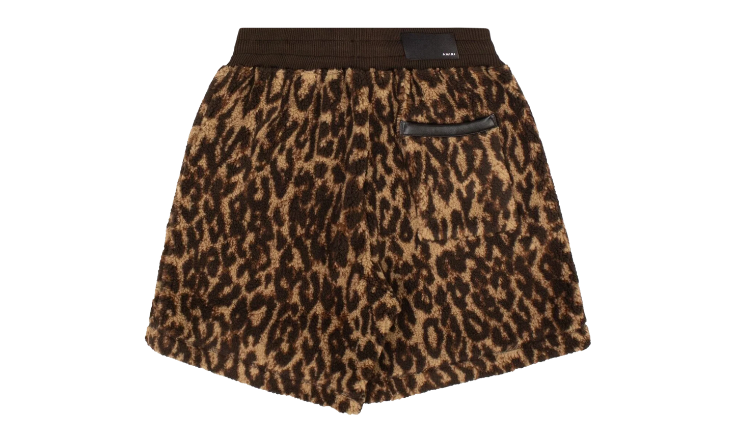 Printed Leopard Fleece Shorts "Brown" MKSS03 242