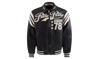 Encrusted Varsity Jacket "Black / Ivory" PP011