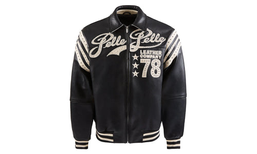 Encrusted Varsity Jacket "Black / Ivory" PP011