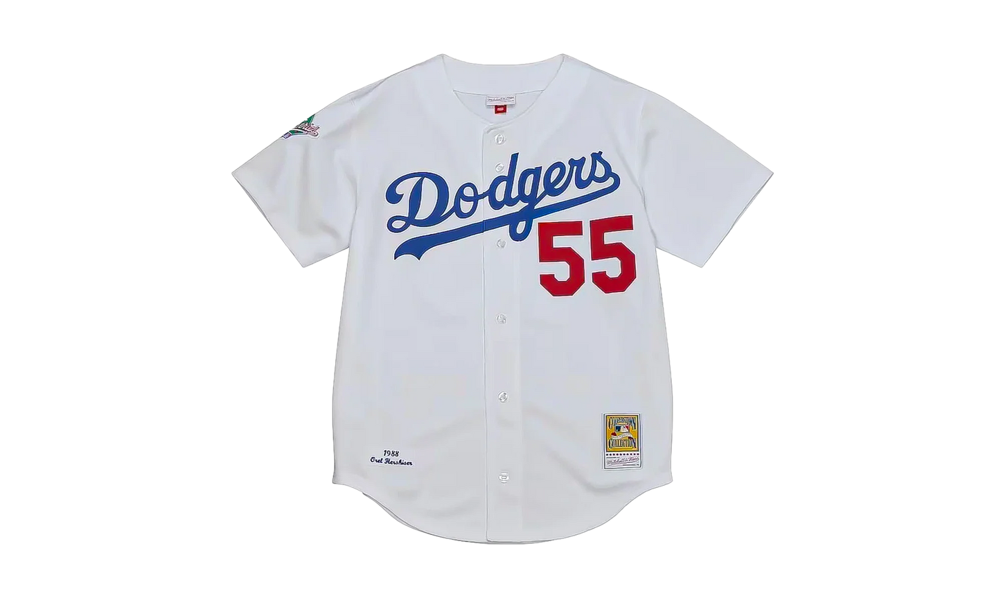 MLB Orel Hershiser World Series Home Jersey "1988 Los Angeles Dodgers – White" AJY15409 LAD88OHRWHIT