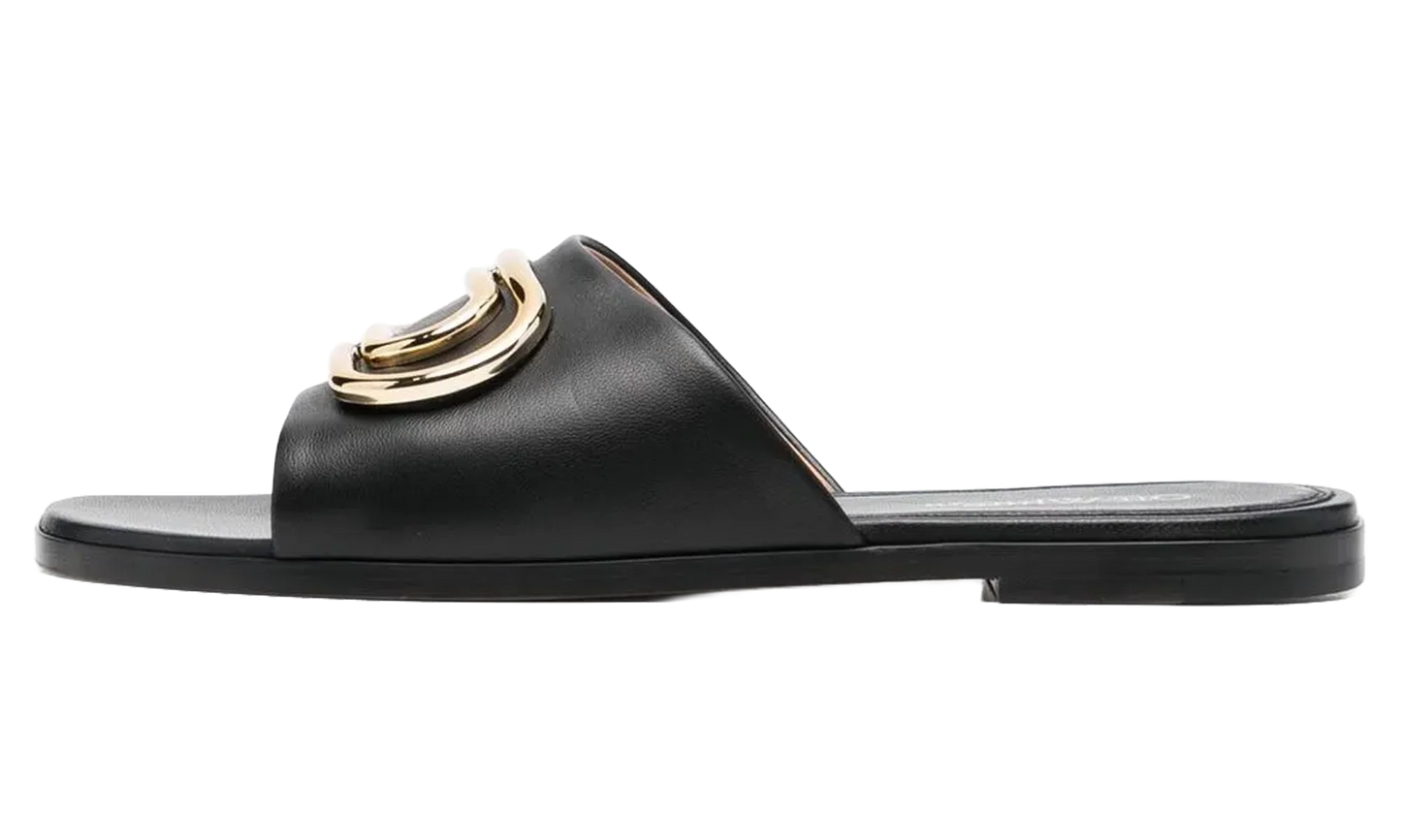 Gold Paperclip Nappa Slider WMNS "Black Gold" OWIC015S23LEA0031076