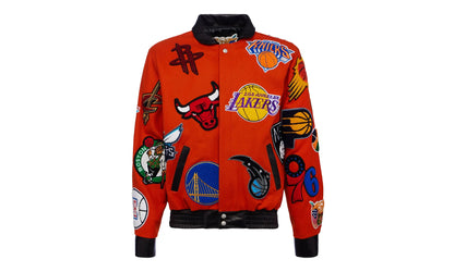 NBA Collage Wool & Leather Jacket "Orange" NBA 101 ORG