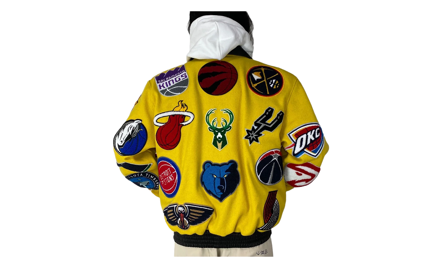 NBA Collage Wool & Leather Jacket "Yellow" NBA 101 YEL