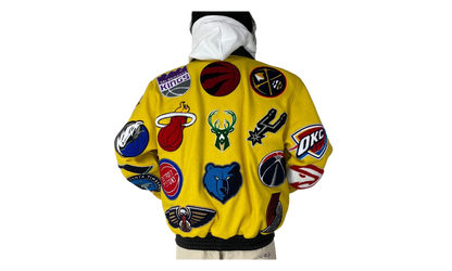 NBA Collage Wool & Leather Jacket "Yellow" NBA 101 YEL