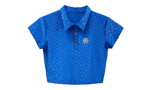 Cross Pattern Polo Tee WMNS "Blue" CHRM0826