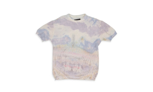 Tie Dye Knit Short Sleeve Shirt "Purple" MULTICOLOR_TIE_DYE_KNIT