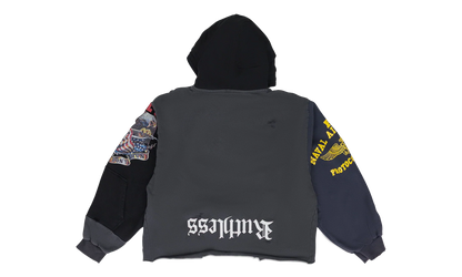 Upside Down Zip Hoodie "Black" PI00004