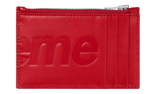 Leather Zip Card Holder "SS25 - Red" SU27207