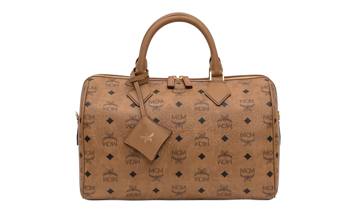 Medium Ella Boston Bag in Visetos "Cognac" MWBFAEA01CO001