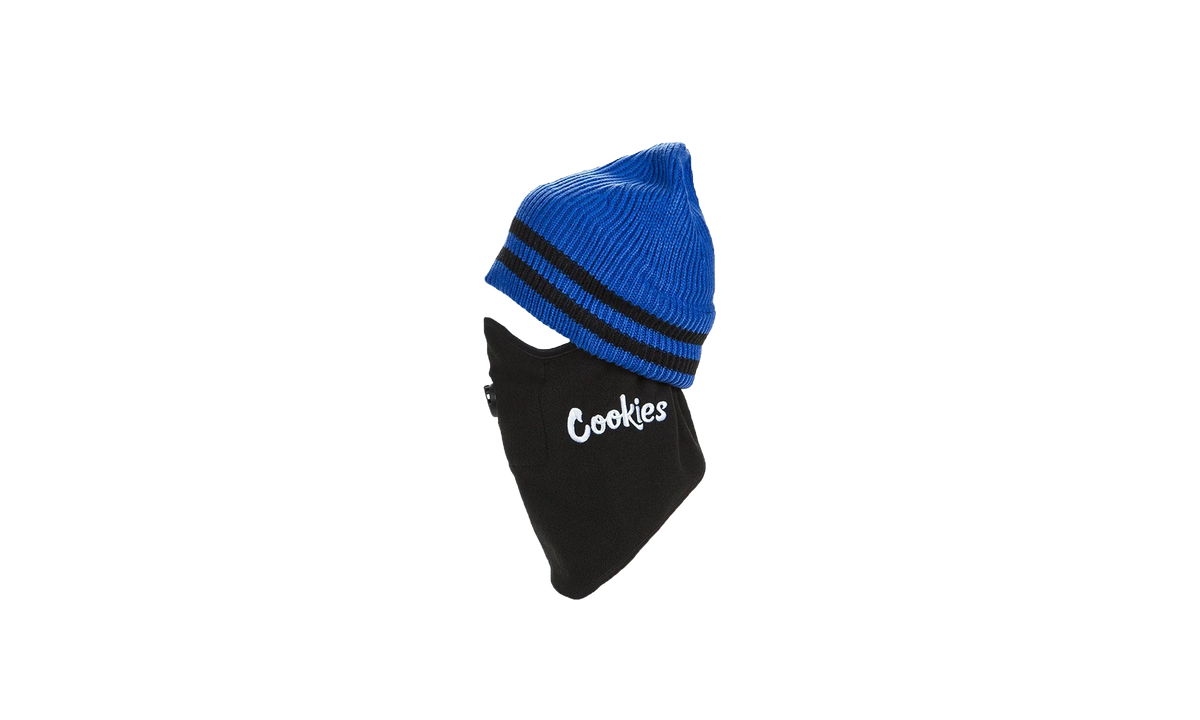 Glaciers Of Ice Jacquard Stripe Beanie Face Mask "Blue" 1546X4338 BLU
