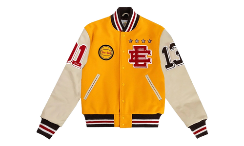 EE VARSITY LETTERMAN WOOL/LEATHER JACKET "Yellow/Red" EE829