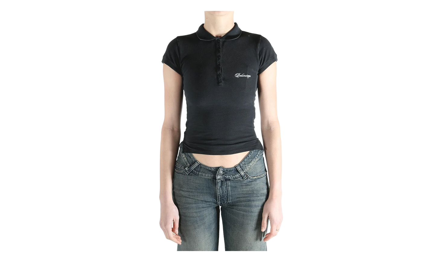 Cropped Polo T-Shirt WMNS "Washed Black" 850360 TTVM9 6552
