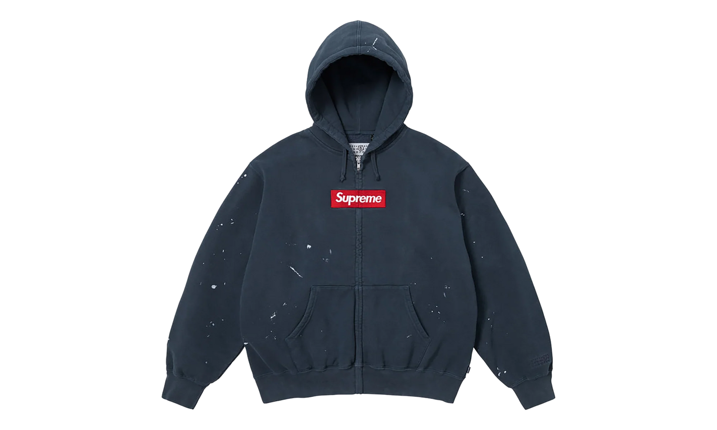 MM6 Maison Margiela Box Logo Zip Up Sweatshirt "SS26 - Navy" SU27170
