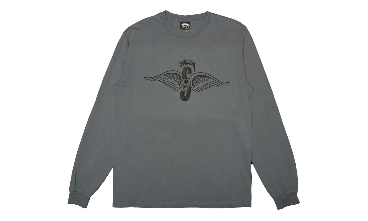 Skull Wings Pigment Dyed Long-Sleeve "Navy" STUS368
