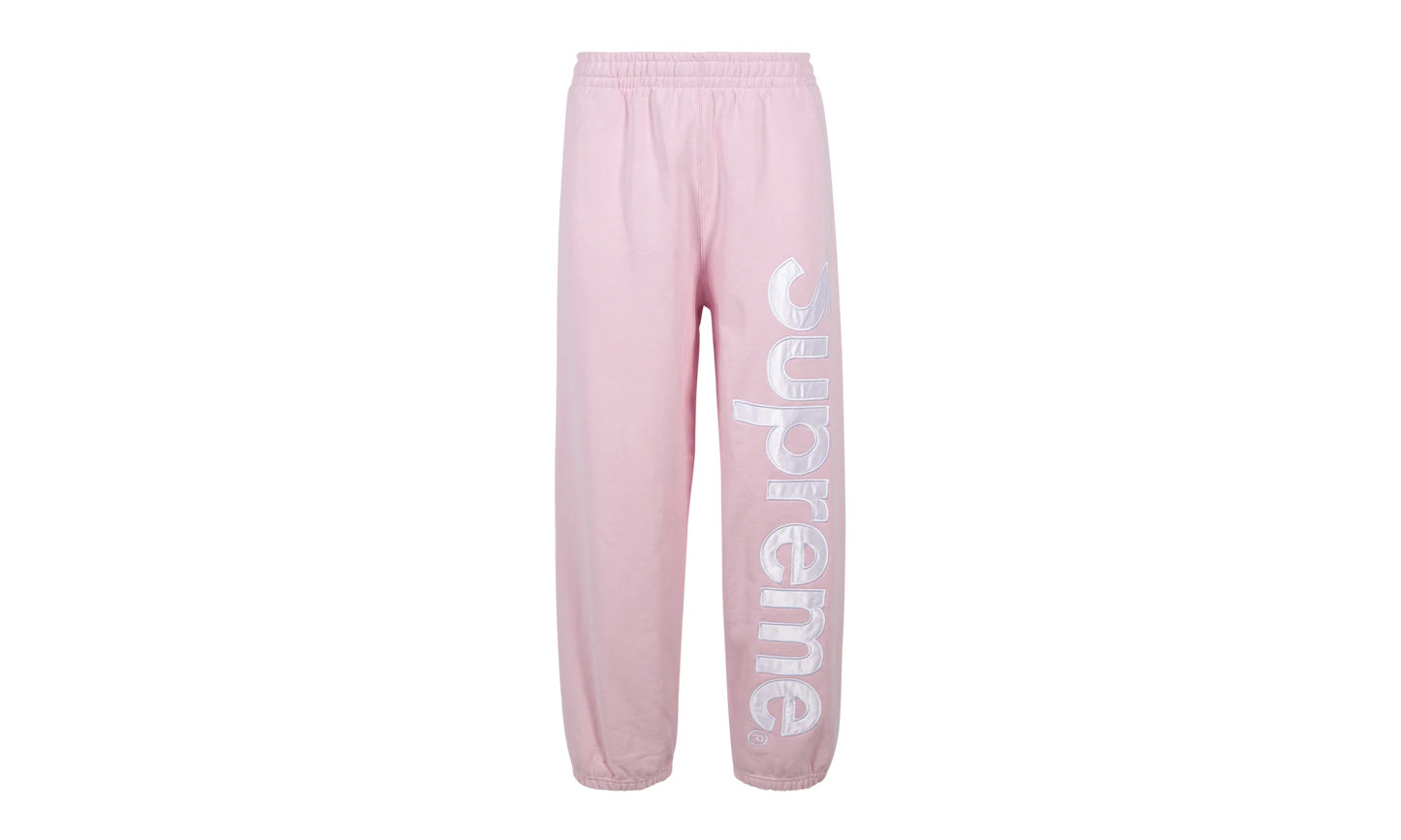 Satin Appliqué Sweatpant "FW23 - Light Pink" SU100084