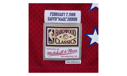 NBA Magic Johnson Rhinestone Swingman Jersey "1988 All-Star - Red" SMJYBW18018 ASWRED188EJH