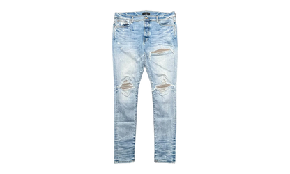 MX1 Grey Suede Patch Jeans "Clay Indigo" AMGSPJCI