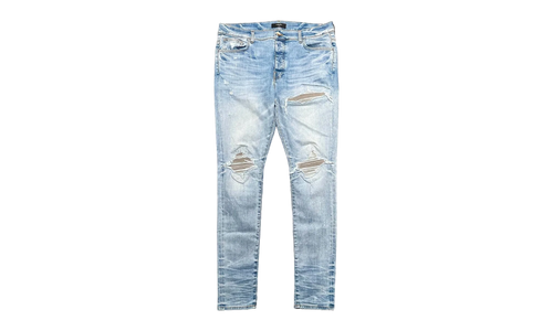 MX1 Grey Suede Patch Jeans "Clay Indigo" AMGSPJCI