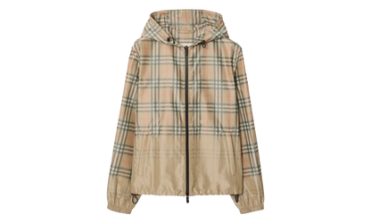 Gradient Check Hooded Jacket "Sand Beige" 8118831