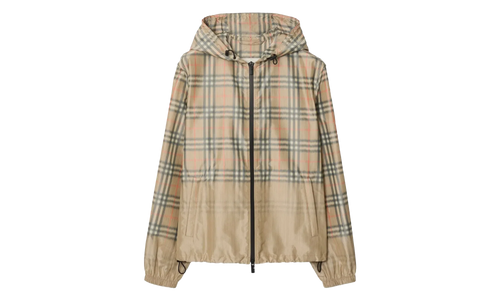Gradient Check Hooded Jacket "Sand Beige" 8118831