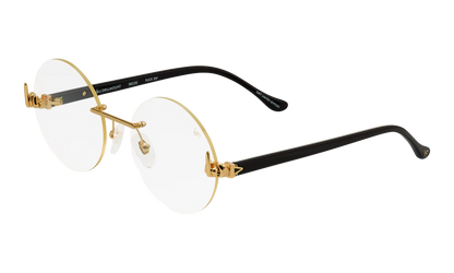 508 Rimless Drill Mount F.U. Edition 24KT "Yellow Gold / Black / Clear" DMMF2 0001 20T3