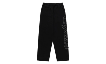 Rhinestone Script Wide Leg Sweatpants "Black" SP5der352
