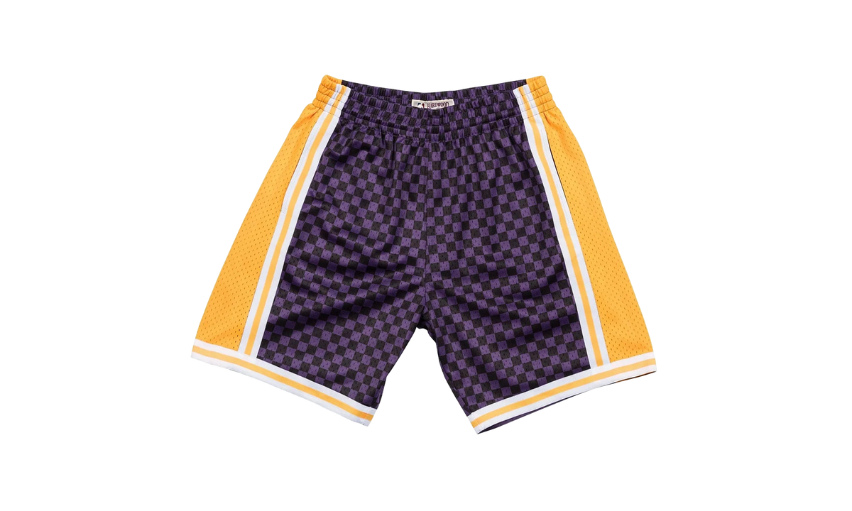NBA Checked Swingman Shorts "Los Angeles Lakers - Purple" BA3A4I LAL L N0B