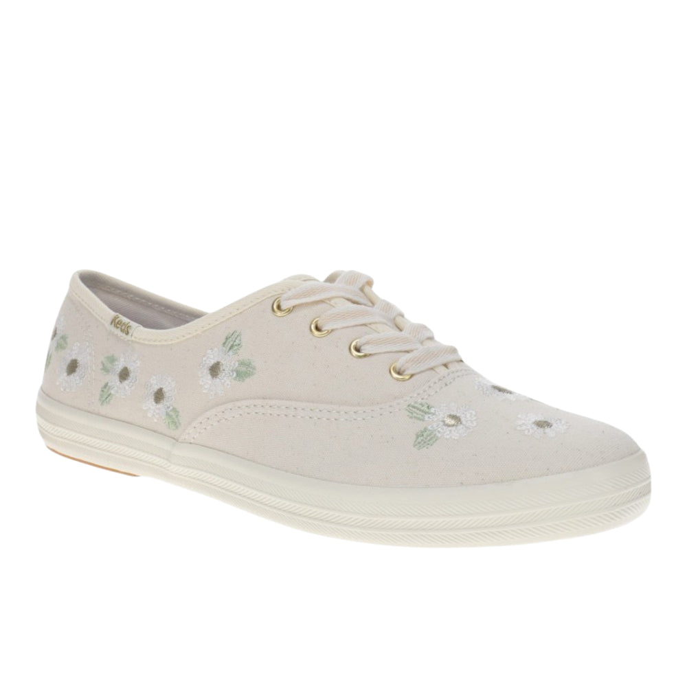 Champion Canvas Floral Embroidery Lace Up Sneakers