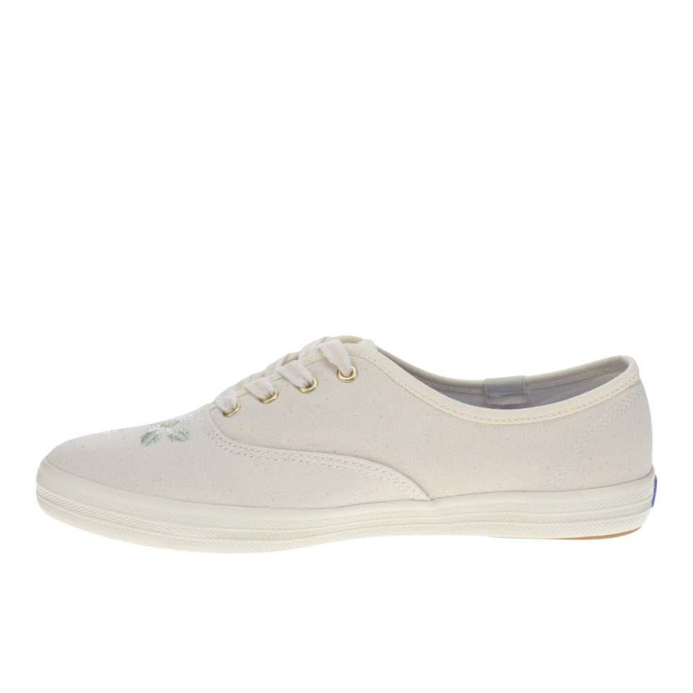 Champion Canvas Floral Embroidery Lace Up Sneakers