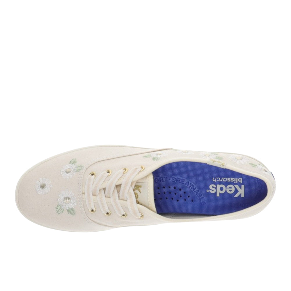 Champion Canvas Floral Embroidery Lace Up Sneakers
