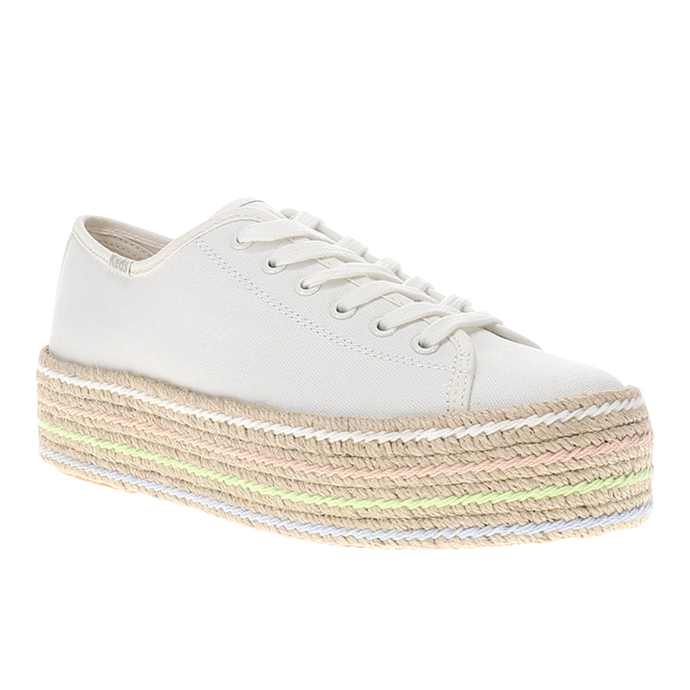 Triple Up Canvas Jute Pop Foxing Lace Up Sneakers