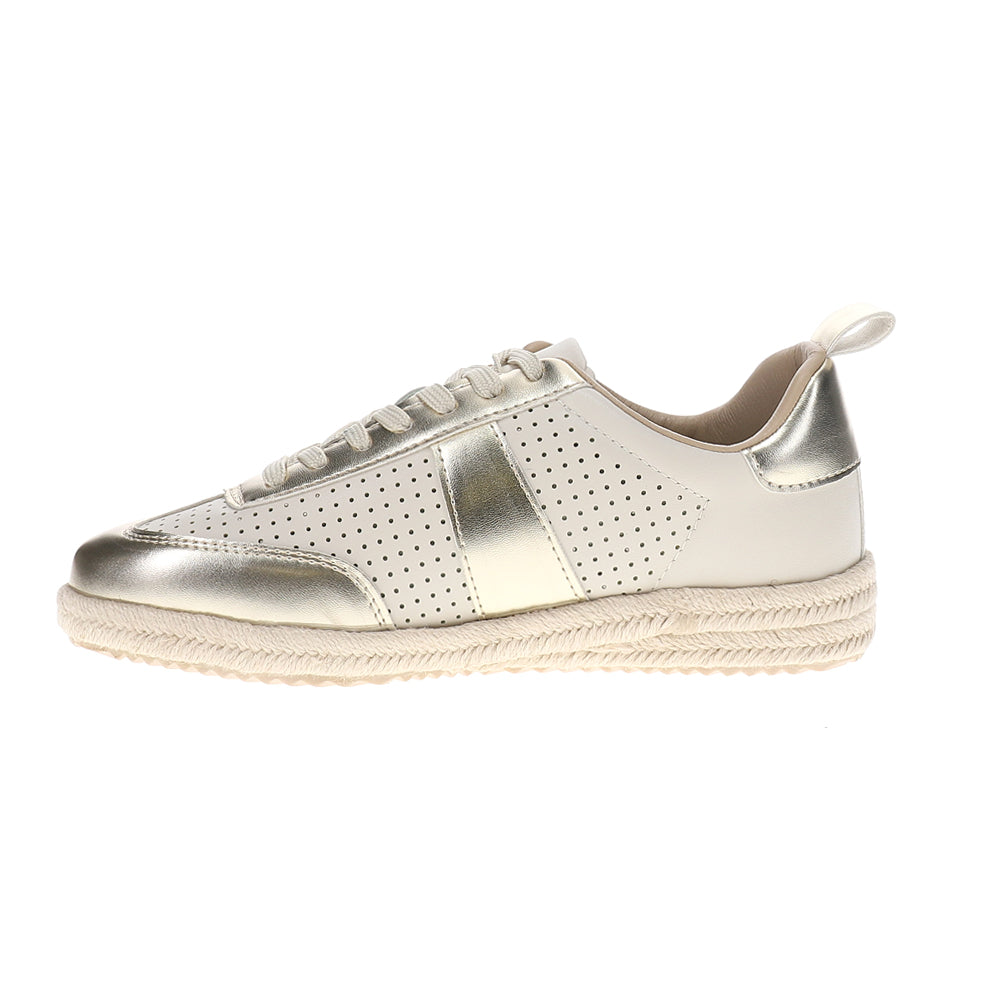 May Espadrille Metallic Lace Up Sneakers