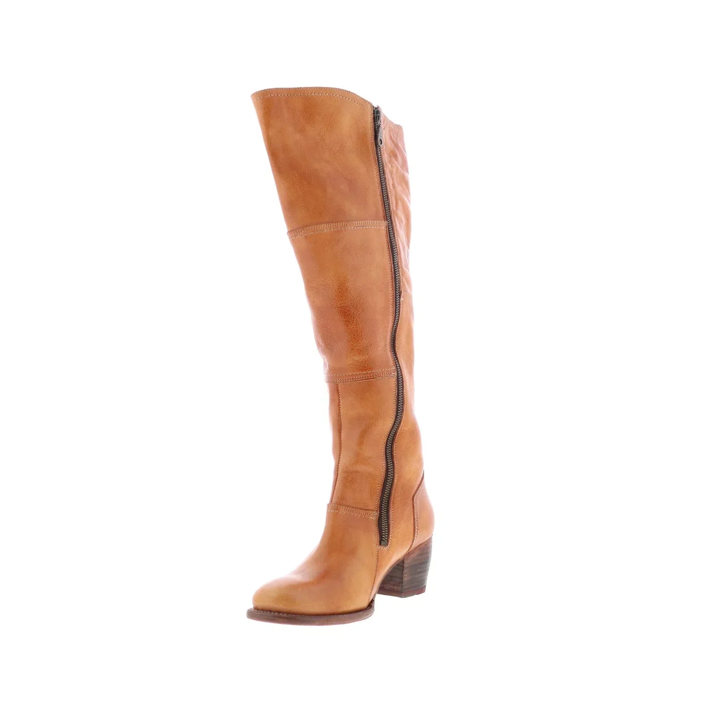 Bed Stu Kennice F393037 Womens Brown Leather Zipper Knee High Boots