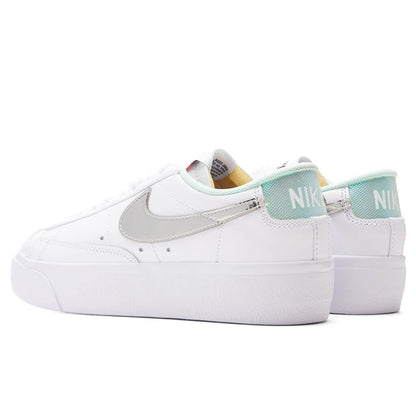 Women's Blazer Low Platform - White/Metallic Silver/Mint Foam