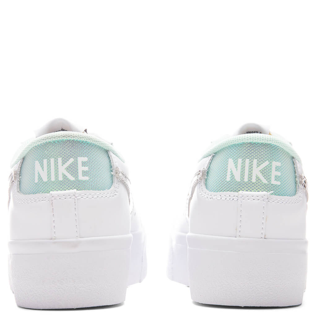 Women's Blazer Low Platform - White/Metallic Silver/Mint Foam