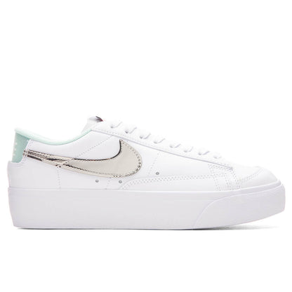 Women's Blazer Low Platform - White/Metallic Silver/Mint Foam