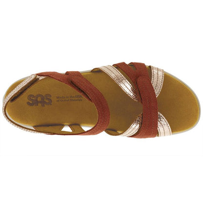 Women's Pier Heel Strap Sandal in Copper