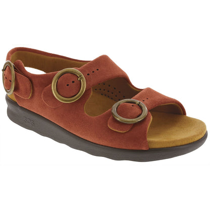 Women's Relaxed Heel Strap Sandal in Rust