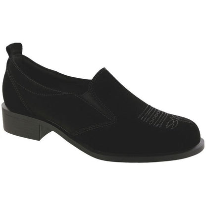 Women's Saddle Oxford Dress Shoe in Black Suede